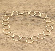 22k GP Circle choker Necklace for women, Brass Handmade jewelry Manufactuer